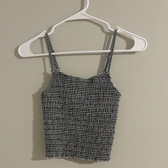 Brandy Melville Gingham Smocked Cropped Tank Top - Picture 1 of 3